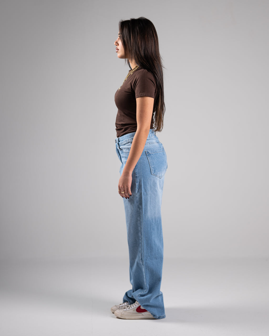 Brown Short Sleeve basic Top