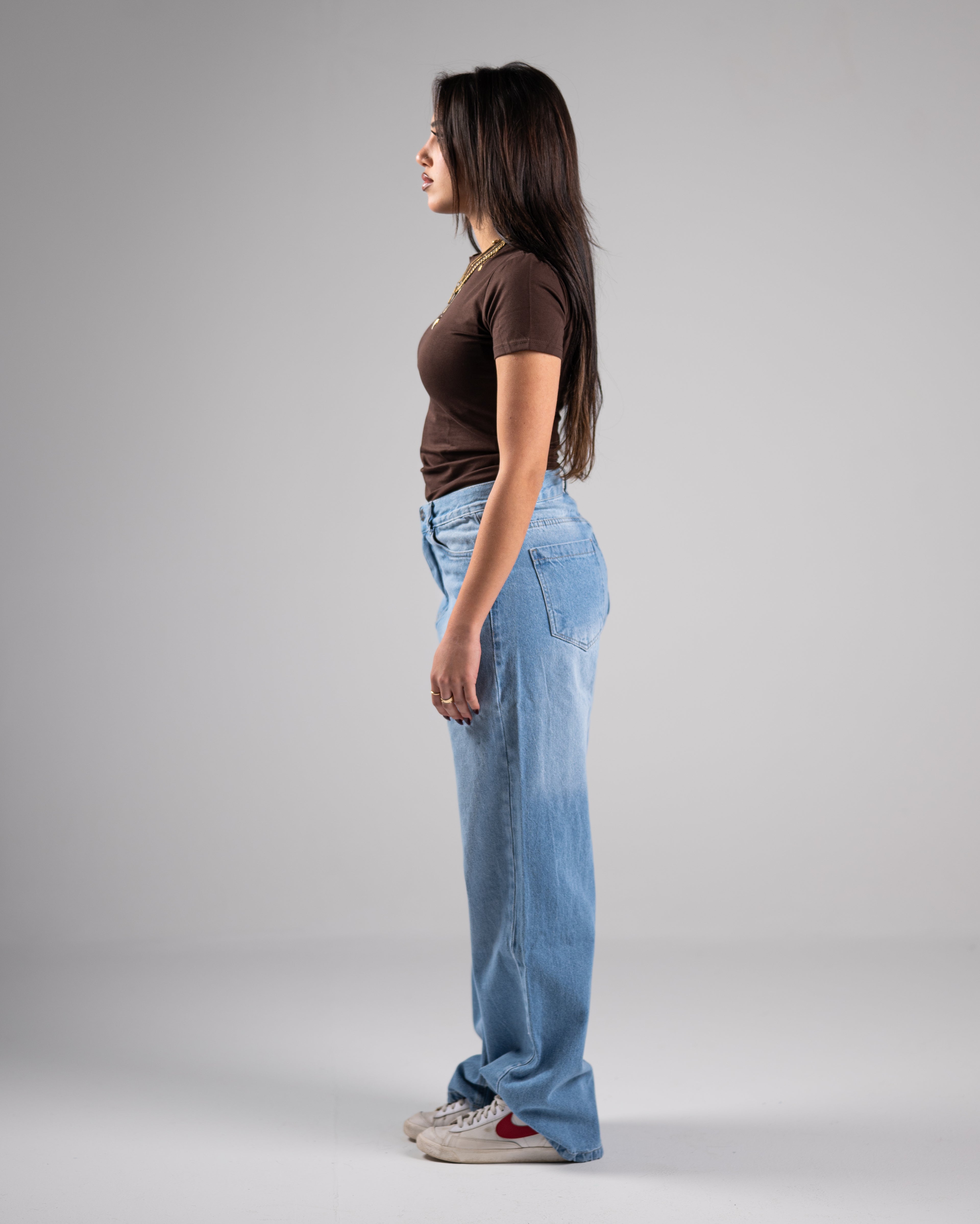 Brown Short Sleeve basic Top