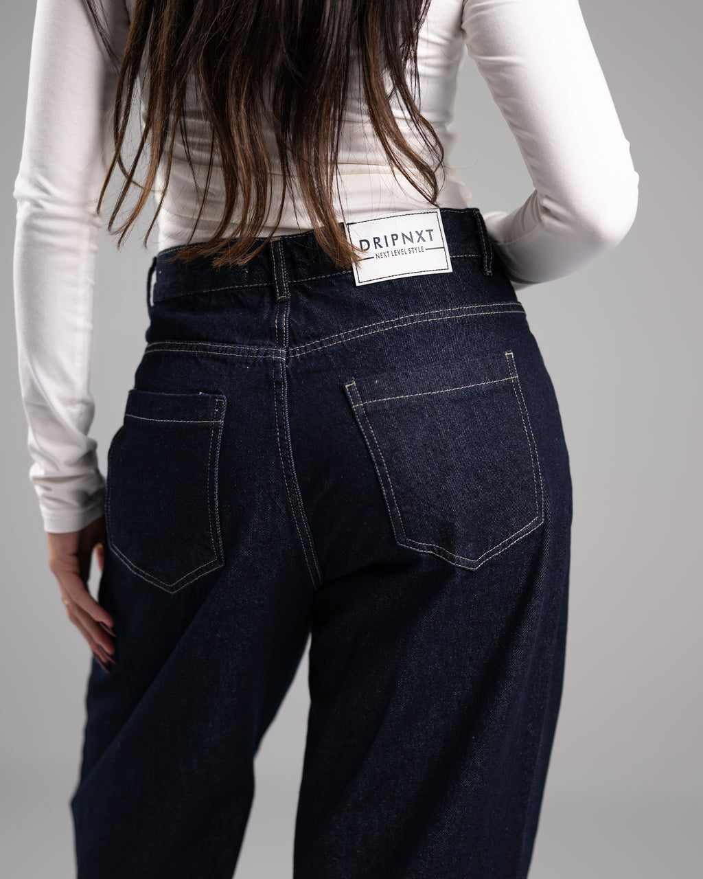 Navy Blue Denim Pants
