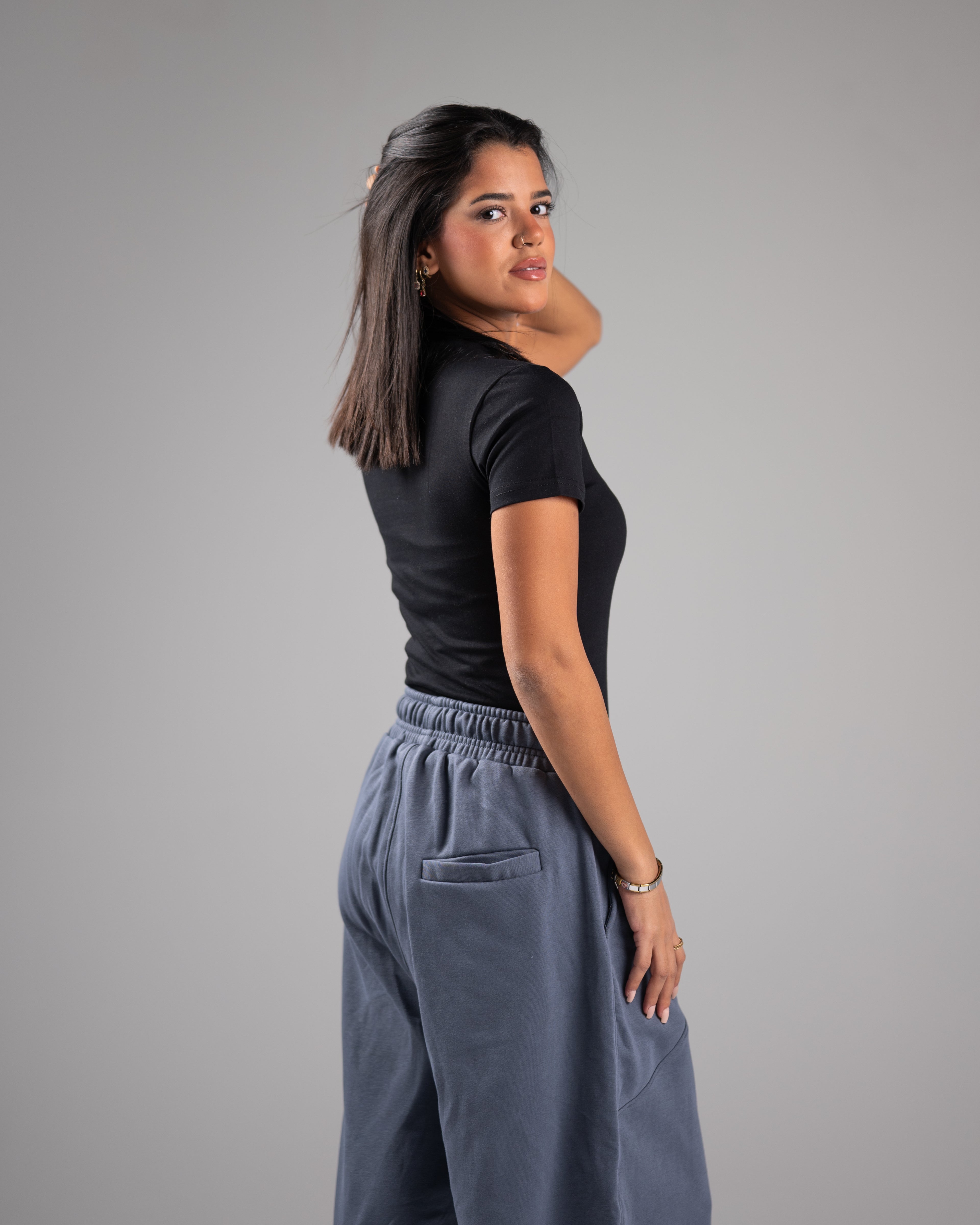 Black Short Sleeve basic Top