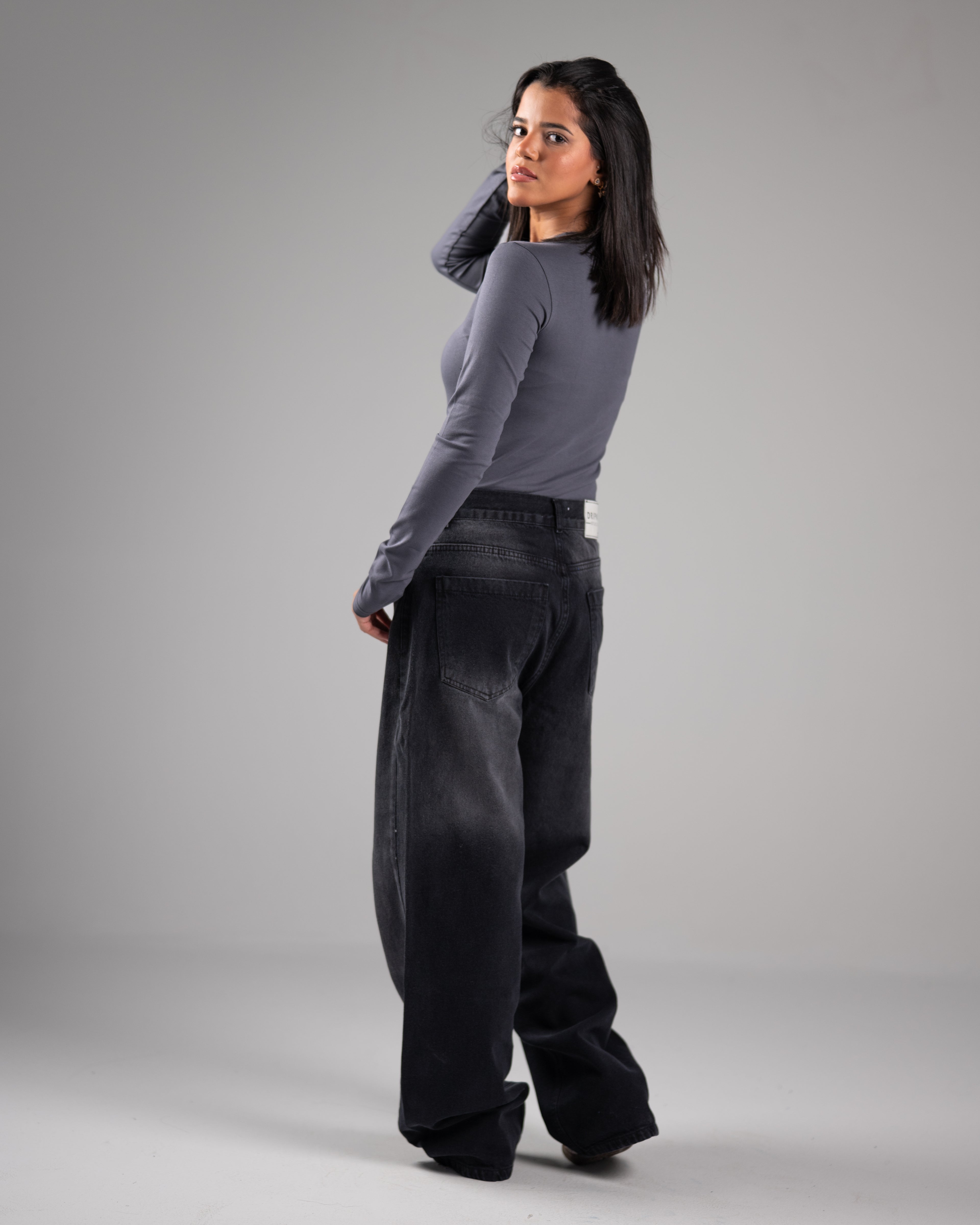 Grey Long Sleeve basic Top