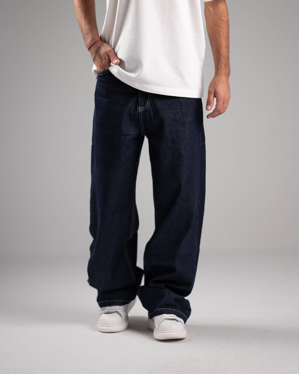 Navy Blue Denim Pants